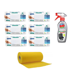 Şerveţele umede pentru multi suprafeţe cu bicarbonat şi oțet Clasice Deep Fresh 100 de bucăți × 6 pachete + Soluție pentru curățare aparate Air Fryer Sir + Lavete