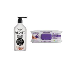 Șampon profesional cu extract de usturoi Redist 1000 ml + CADOU: Şerveţele umede pentru multi suprafeţe cu lavandă , bicarbonat şi oțet Deep Fresh 100 de bucăți - Redist