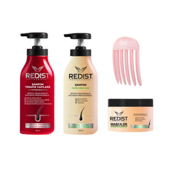 Kit Redist împotriva căderii părului + păr creț: Șampon Terapie capilară + Gama pentru păr creț + Accesoriu volum