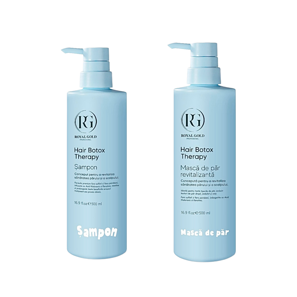 Șampon Hair Boto Therapy by Royal Gold 500 ml + Mască de păr revitalizantă Boto Therapy by Royal Gold 500 ml - Redist