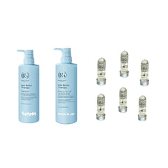 Șampon Hair Boto Therapy by Royal Gold 500 ml + Mască de păr revitalizantă Boto Therapy by Royal Gold 500 ml + Mască de păr lichidă fiolă tratament Redist 13 ml × 6 bucăți - Redist