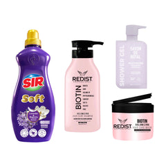 Gama Biotina Redist + Gel de duș Moisturizing Teraphy + Balsam Rufe Lavandă & Magnolie