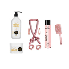 Pachet pentru bucle Redist: Gama 12 în 1 Expert + Cordon bucle + Fixativ Biotin + Perie păr