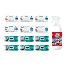 Pachet 12 șervețele Odor-Lock technology Deep Fresh Clasice și Jasmine + Soluţie pentru ȋndepartarea petelor multi suprafeţe Sir Pro Power