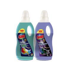 Pachet detergenți Sir: Detergent pentru haine albe și colorate Sir White & Colors 1000 ml + Detergent pentru haine negre Sir Black 1000 ml - Redist