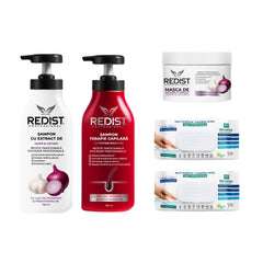 Pachet împotriva căderii părului, creștere și regenerare Redist + 2 x pachete de șervețele cu bicarbonat și oțet clasice Deep Fresh