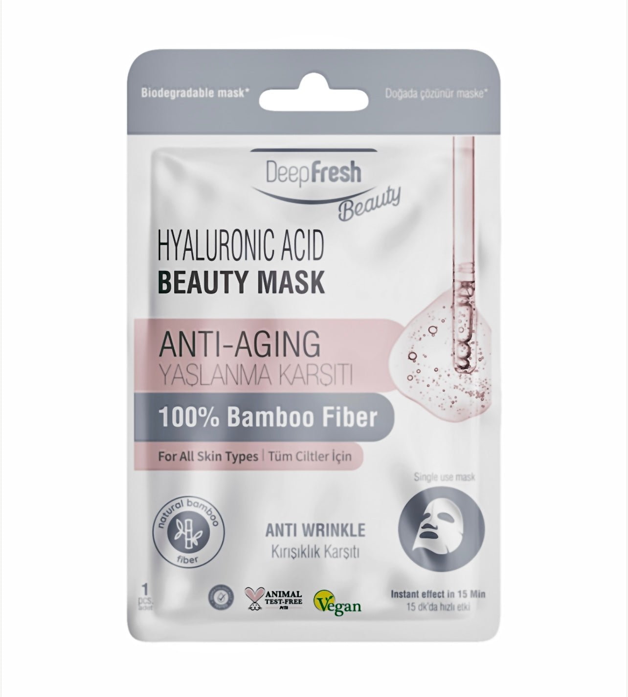 Masca servetel pentru fata anti-aging cu acid hialuronic DeepFresh - Redist