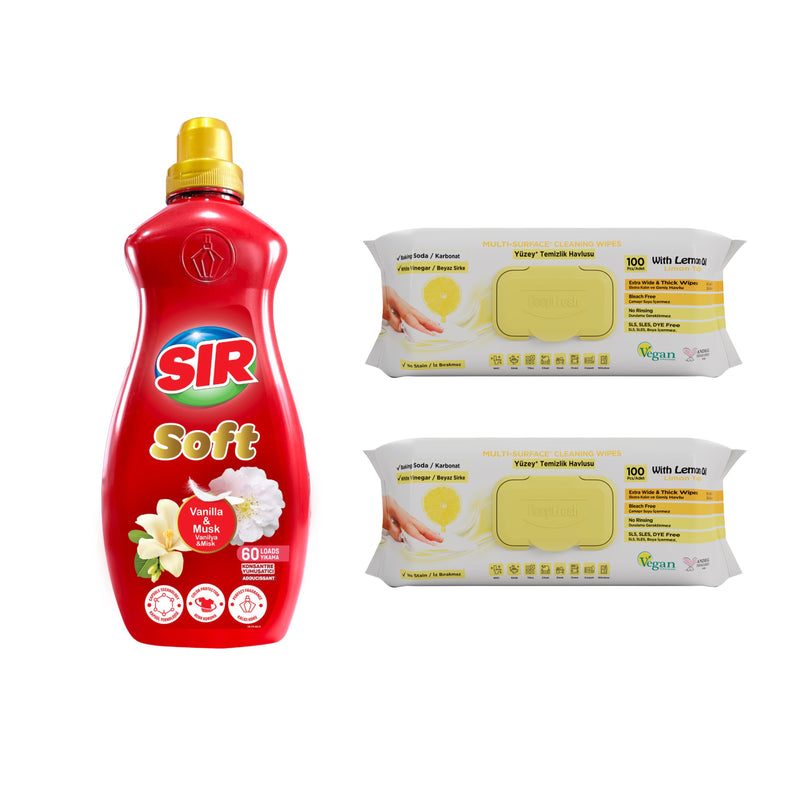 Nou: Balsam de rufe cu vanilie și mosc Sir + 2 x Șervețele pentru multisuprafețe cu lămâie Deep Fresh