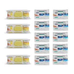 Șervețele mulți suprafețe cu Lămâie bicarbonat și oțet Deep Fresh 100 bucăți × 4 pachete şi 10 pachete mini Șervețele mulți suprafețe cu bicarbonat și oțet 10 bucăți