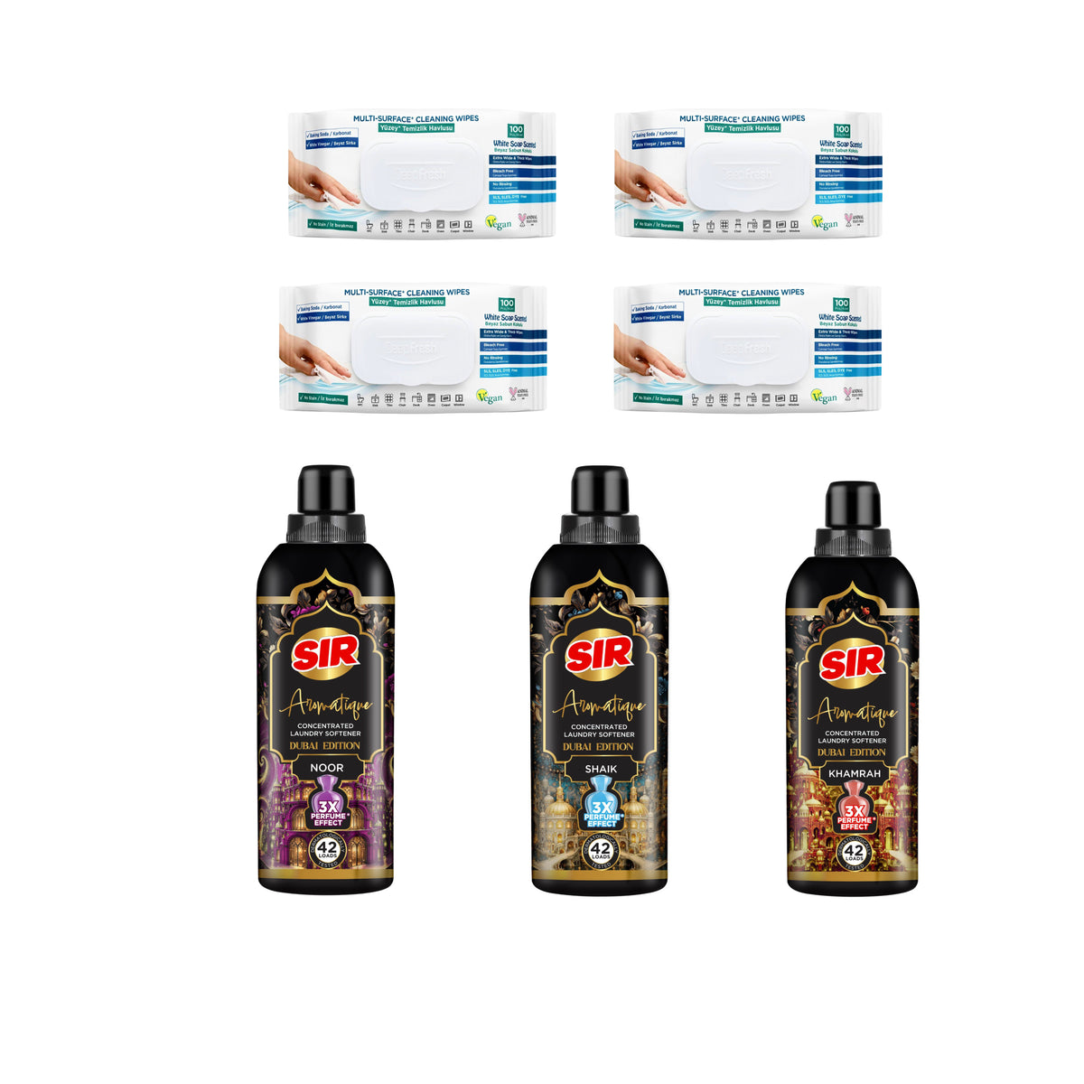 Nou: Balsam de rufe Deep Fresh Aromatique Dubai Edition - Shaik, Khamrah, Noor + 4 x Șervețele bicarbonat și oțet Deep Fresh