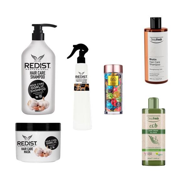 Pachet cresterea, regenerarea și hidratarea părului + Cadou : Sampon Biotin DeepFresh si Balsam pentru par DeepFresh Eco - Redist