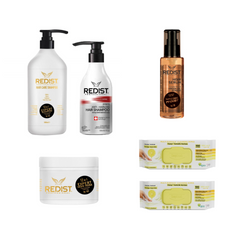 Sampon Redist Professional 12 in 1 Expert 1000 ml + Masca Redist Professional 12 in 1 Expert 475 ml + Sampon Anti Hair Loss Redist 500 ml + Ser cu Argan si Keratina Redist 125 ml + Şerveţele umede multi suprafeţe cu lămâie, bicarbonat şi oțet×2 pachete
