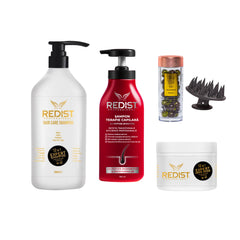 Kit Redist 12 in 1 + Terapie Capilară + Capsule scalp creștere și regenerare + Perie Masaj Scalp