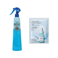 Balsam Bifazic Redist pentru toate tipurile de par  400 ml + Cadou : Masca Servetel pentru ten cu Collagen Bioaqua - Redist