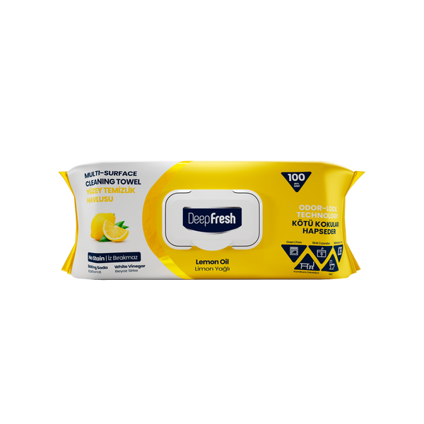 Şerveţele umede pentru multi suprafeţe cu Lămâie, bicarbonat şi oțet Deep Fresh Odor Lock Technology 100 de bucăți