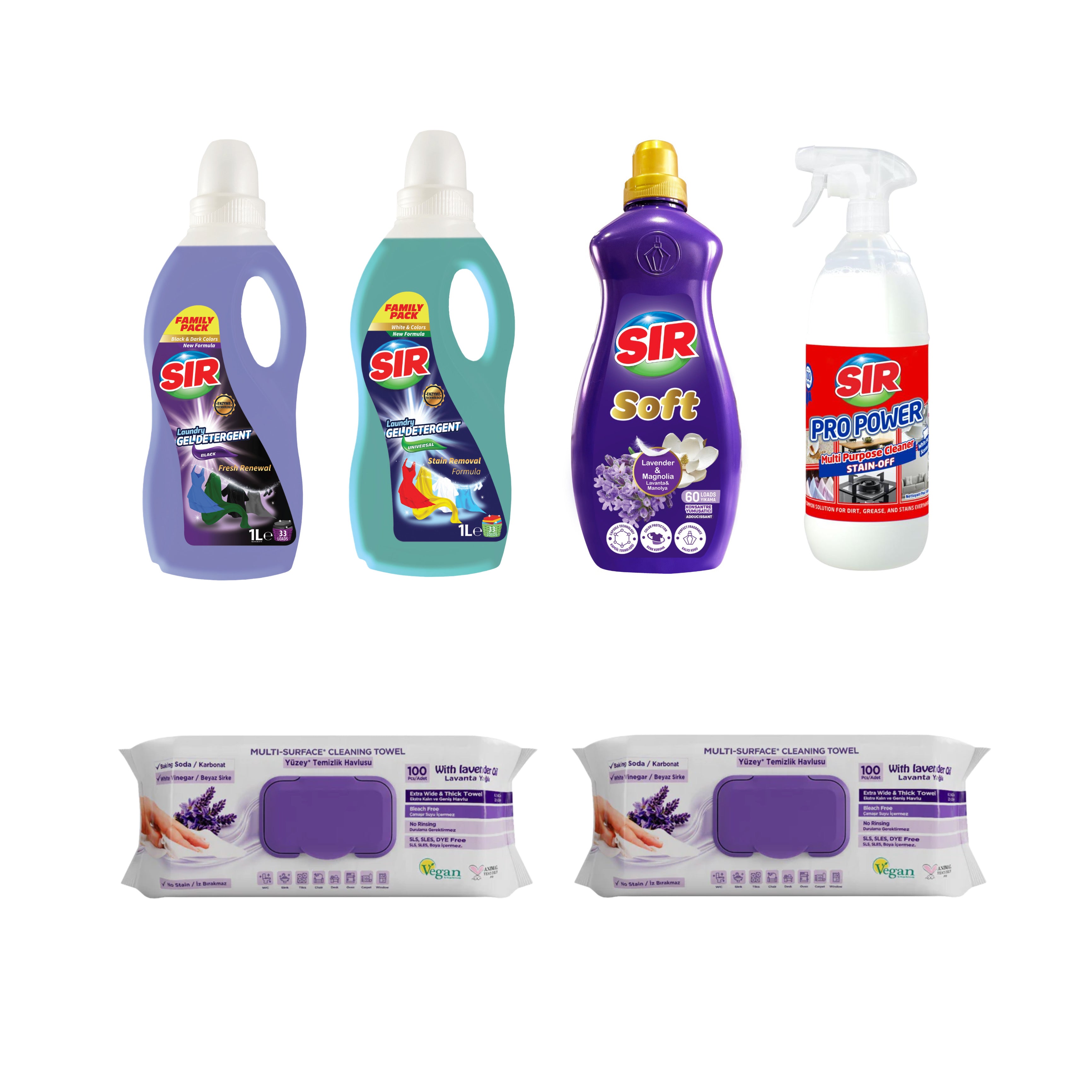 Pachet Avantajos pentru curățenie Sir cu lavandă + Șervețele multisuprafețe Lavandă Deep Fresh - Redist