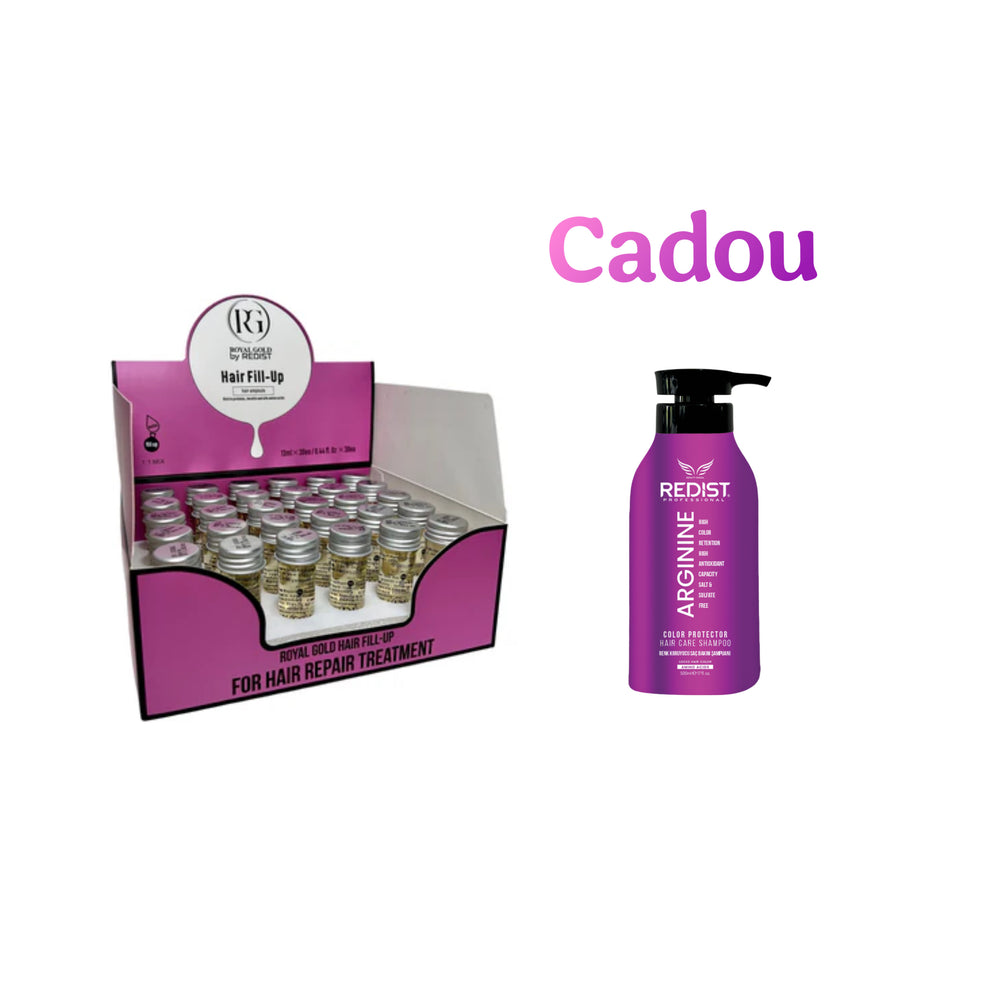 Mască de păr lichidă fiolă tratament Redist 13 ml × 30 bucăți + CADOU : Sampon cu Arginine Redist pentru protectia culorii 500 ml - Redist