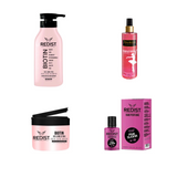 Sampon cu Biotina Redist pentru volum 500 ml + Masca de par cu Biotina Redist + Parfumul pentru par Redist Pink Sugar + Body mist Shiny Pink Desire