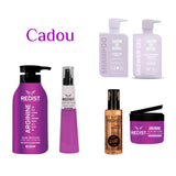 Gama cu Arginine : Sampon + Masca + Balsam bifazic + Ser pentru par cu Argan si Keratina Redist + CADOU: Savon de Royal Keratin Shampoo + Gel de duș Savon de Royal Moisturizing Teraphy