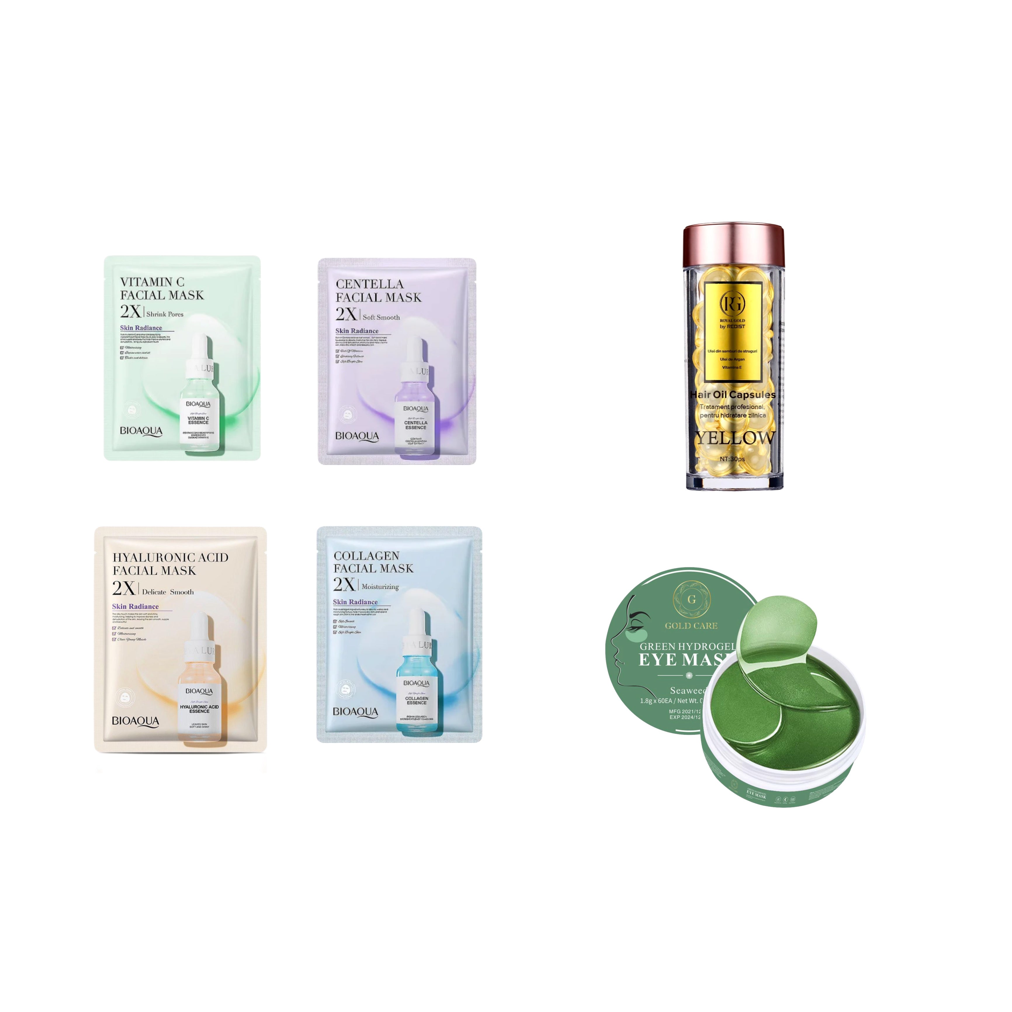 Ediției limitată: Capsule ser tratament + Pachuri pentru ochi + Set 4 măști pentru ten - Redist