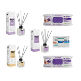 Odorizant de camera cu betisoare DeepFresh 100 ml × 3 bucaţi  + Şerveţele umede pentru multi suprafeţe cu lavandă , bicarbonat şi oțet Deep Fresh 100 de bucăți × 2 pachete  + Servetele umede DeepFresh 10 bucăți