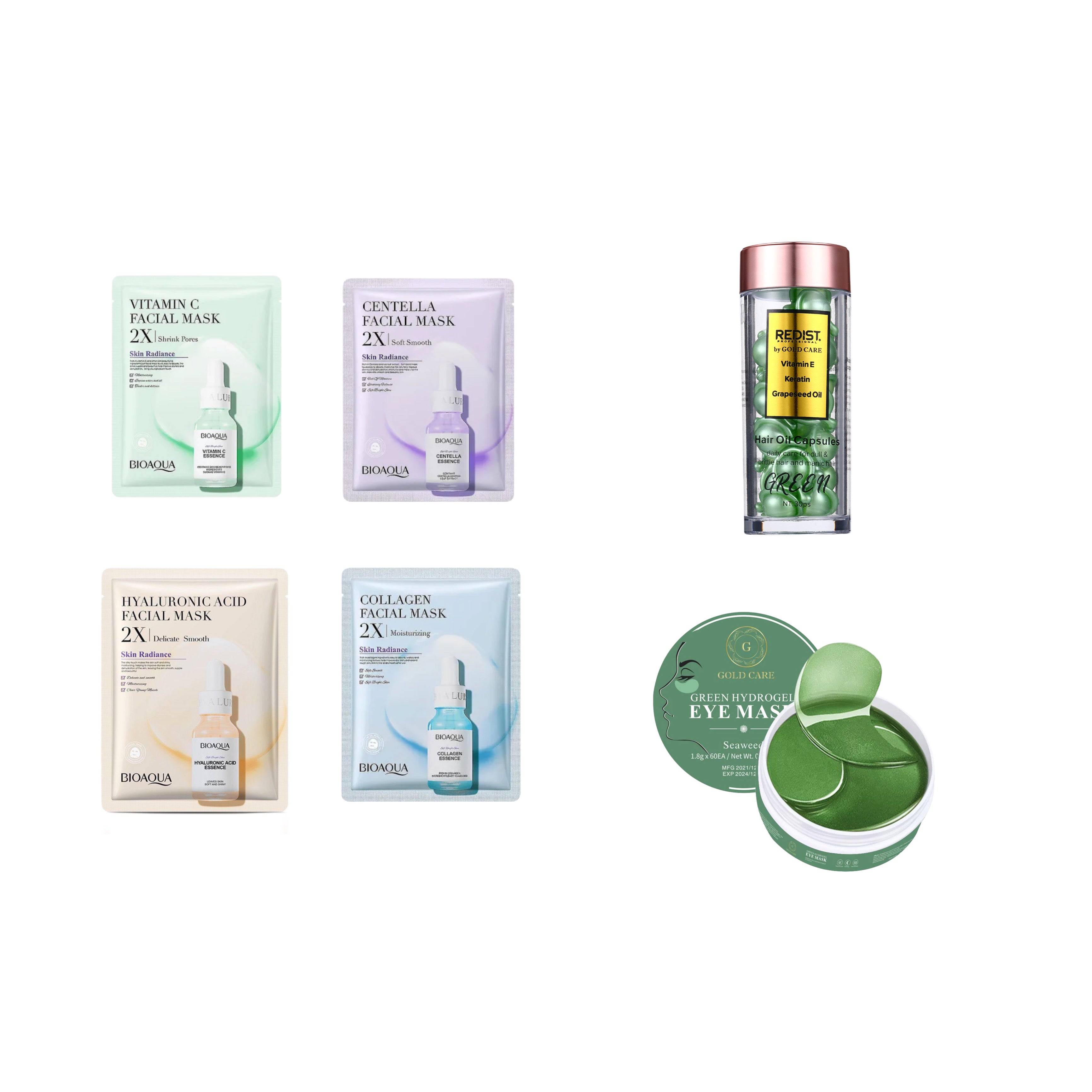 Ediției limitată: Capsule ser tratament + Pachuri pentru ochi + Set 4 măști pentru ten - Redist