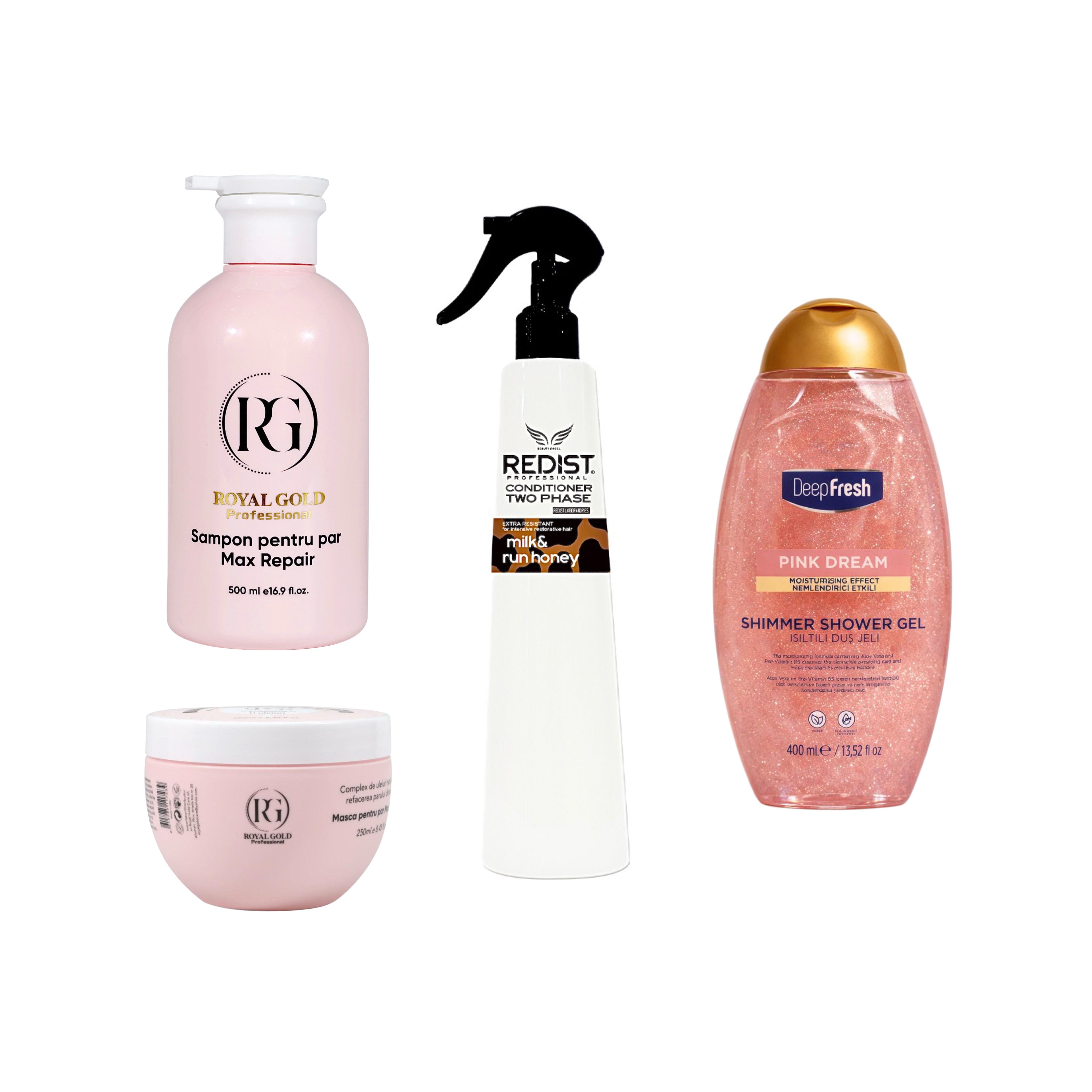 Gama Pink Max Repair + Bifazic Milk&Honey + Gel de duș Pink Dream DeepFresh