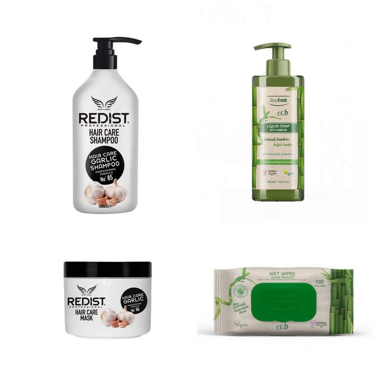 Sampon cu usturoi 1000 ml + Masca cu usturoi + Gama Bamboo Deep Fresh