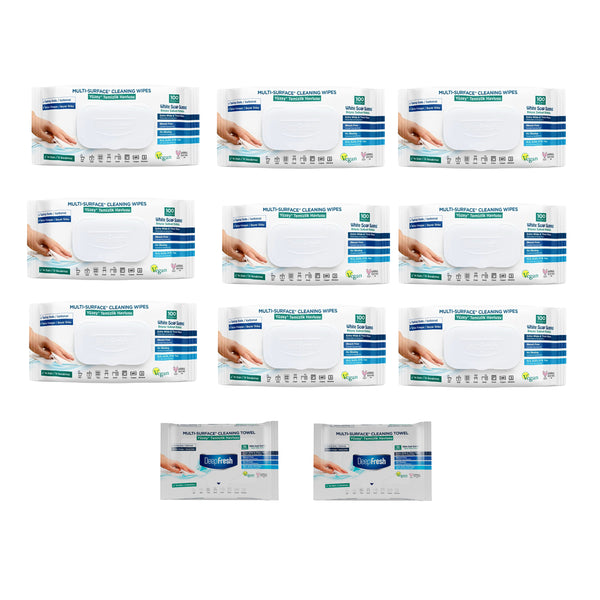 Şerveţele umede pentru multi suprafeţe cu bicarbonat şi oțet Deep Fresh 100 bucăți × 9 pachete + Cadou : Şerveţele umede pentru multi suprafeţe cu bicarbonat şi oțet Deep Fresh 10 bucăți × 2 pachete - Redist