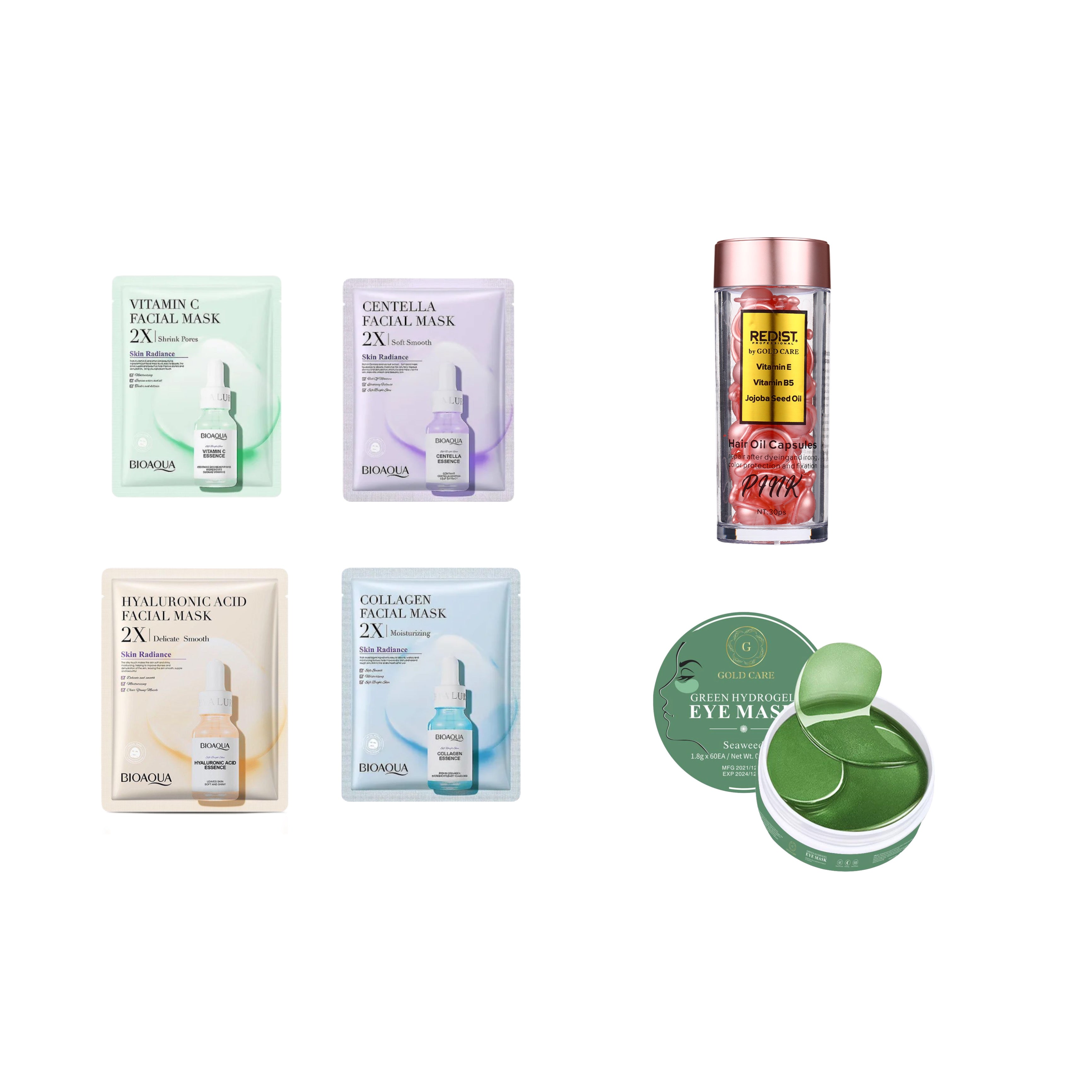 Ediției limitată: Capsule ser tratament + Pachuri pentru ochi + Set 4 măști pentru ten - Redist