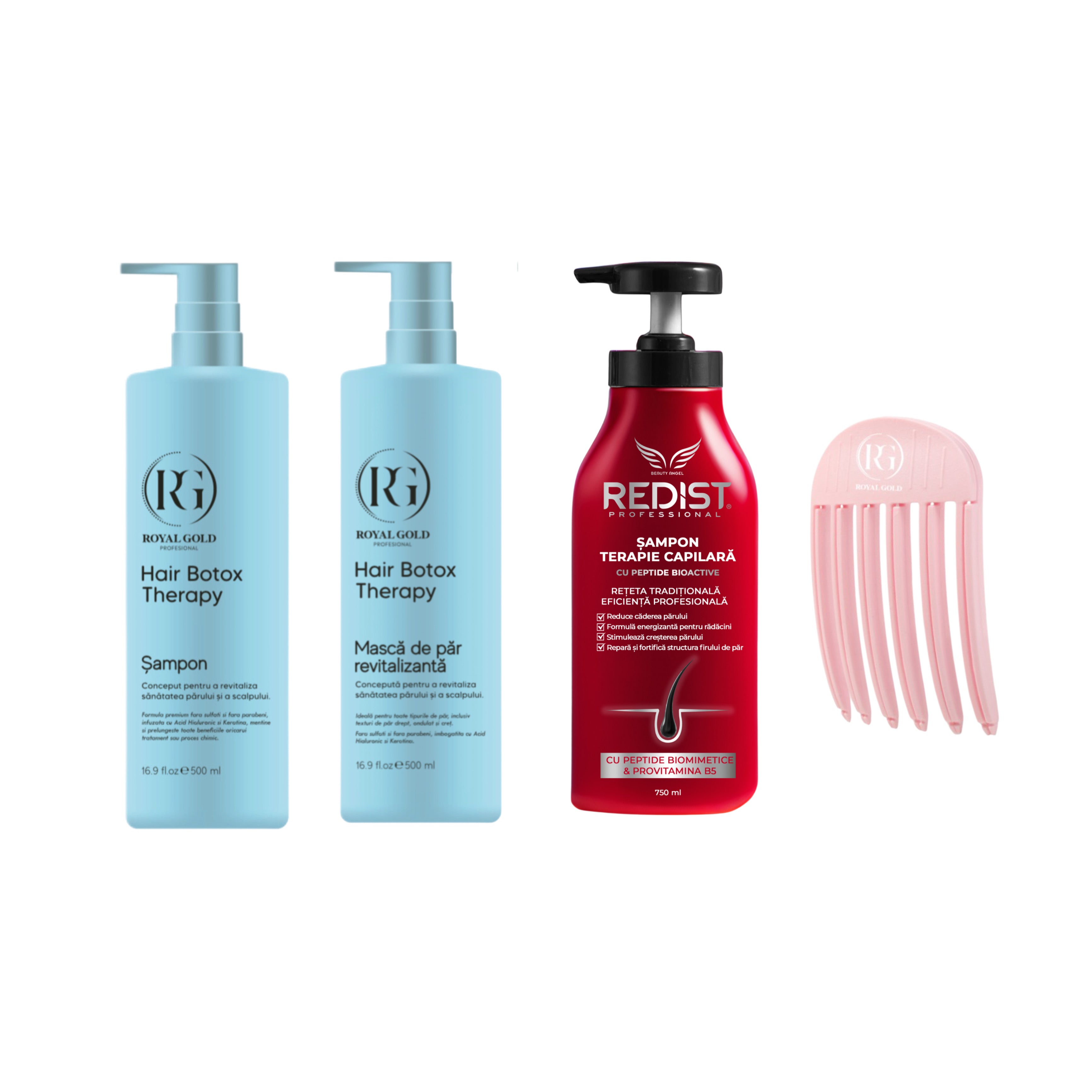Kit împotriva căderii părului + hidratare intensă: Șampon Terapie Capilară + Gama Boto Therapy + Accesoriu Volum