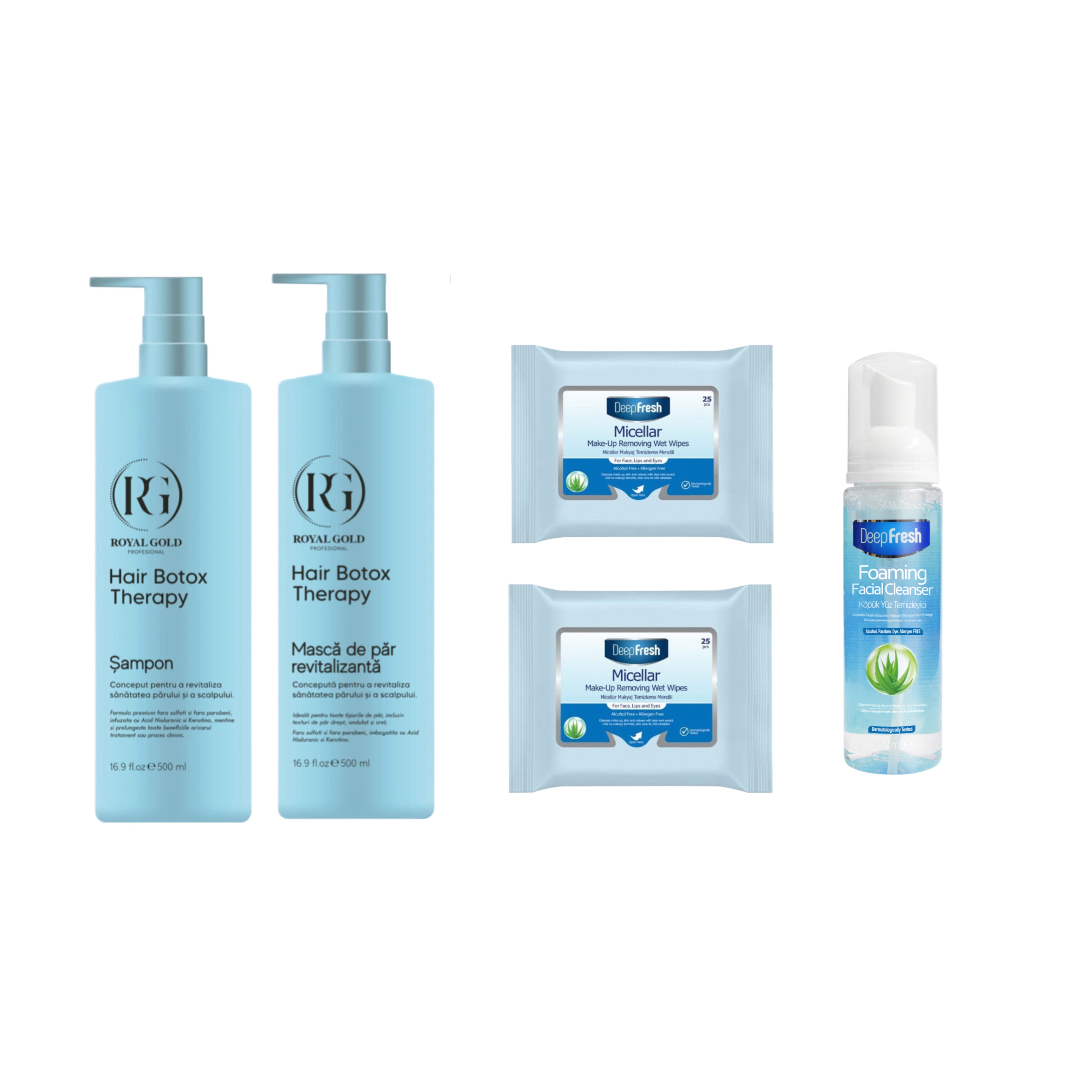 Gama Boto Therapy + Spumă curățare ten + Șervețele demachiante DeepFresh × 2 bucăți