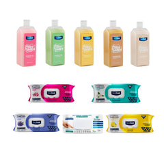 4+1 Cadou Gel de duș Milky Shaky Deep Fresh + Şerveţele umede pentru multi suprafeţe cu bicarbonat şi oțet Deep Fresh Odor Lock Technology  100 bucăți x 5 pachete