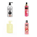 Sampon cu extract de usturoi 1000 ml + Balsam pentru par cu biotina Savon de Royal + Gel de dus exfoliant Strawberry + Body mist Shiny Pink Desire