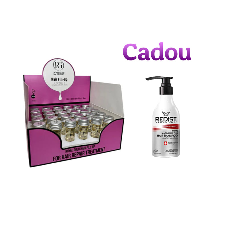 Mască de păr lichidă fiolă tratament Redist 13 ml × 30 bucăți + CADOU : Sampon Împotriva Caderii Parului Redist 500 ml