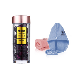 Capsule pentru par cu Biotina Purple Redist 30 buc + Set 2 prosoape pentru par Redist by Royal Gold - Redist