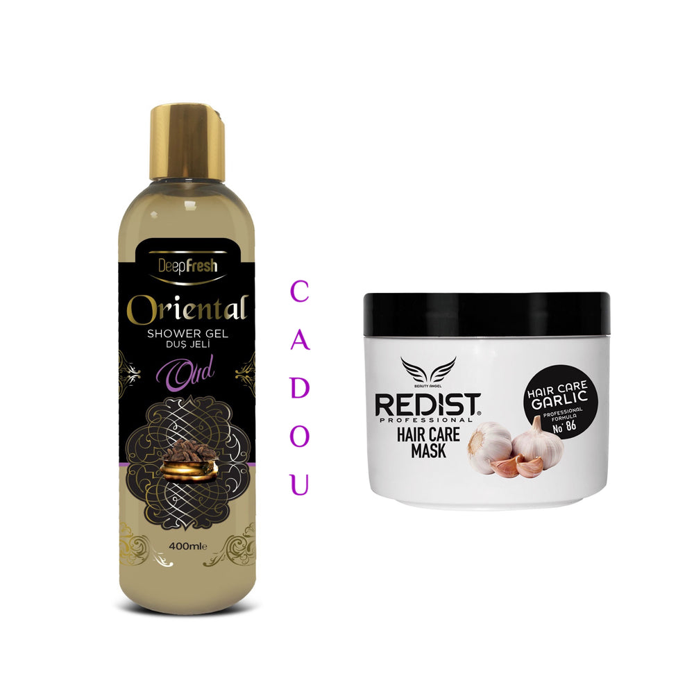 Masca profesionala cu usturoi pentru regenerarea parului Redist 475 ml + CADOU : Gel de dus Oriental Oud Deep Fresh 400 ml - Redist