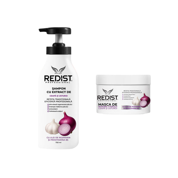 Șampon și Mască Redist cu extract de ceapă și usturoi - Redist