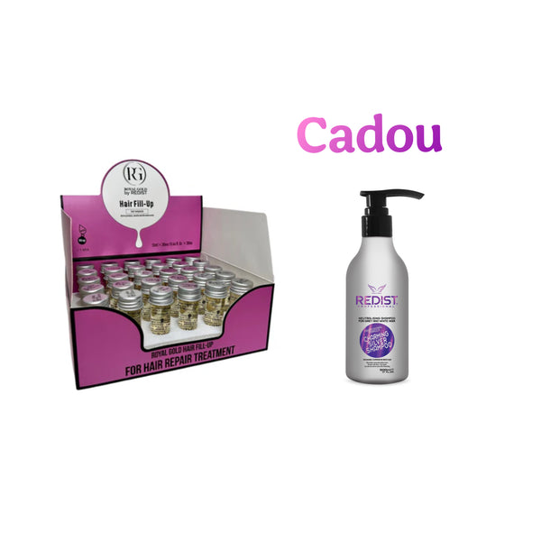 Mască de păr lichidă fiolă tratament Redist 13 ml × 30 bucăți + CADOU : Sampon nuantator Silver Redist 500 ml - Redist