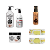 Sampon cu usturoi 1000 ml + Masca cu usturoi + Sampon Anti Hair Loss Redist 500 ml + Ser cu Argan si Keratina Redist 125 ml + Şerveţele umede pentru multi suprafeţe cu lămâie, bicarbonat şi oțet Deep Fresh 100 buc × 2 pachete