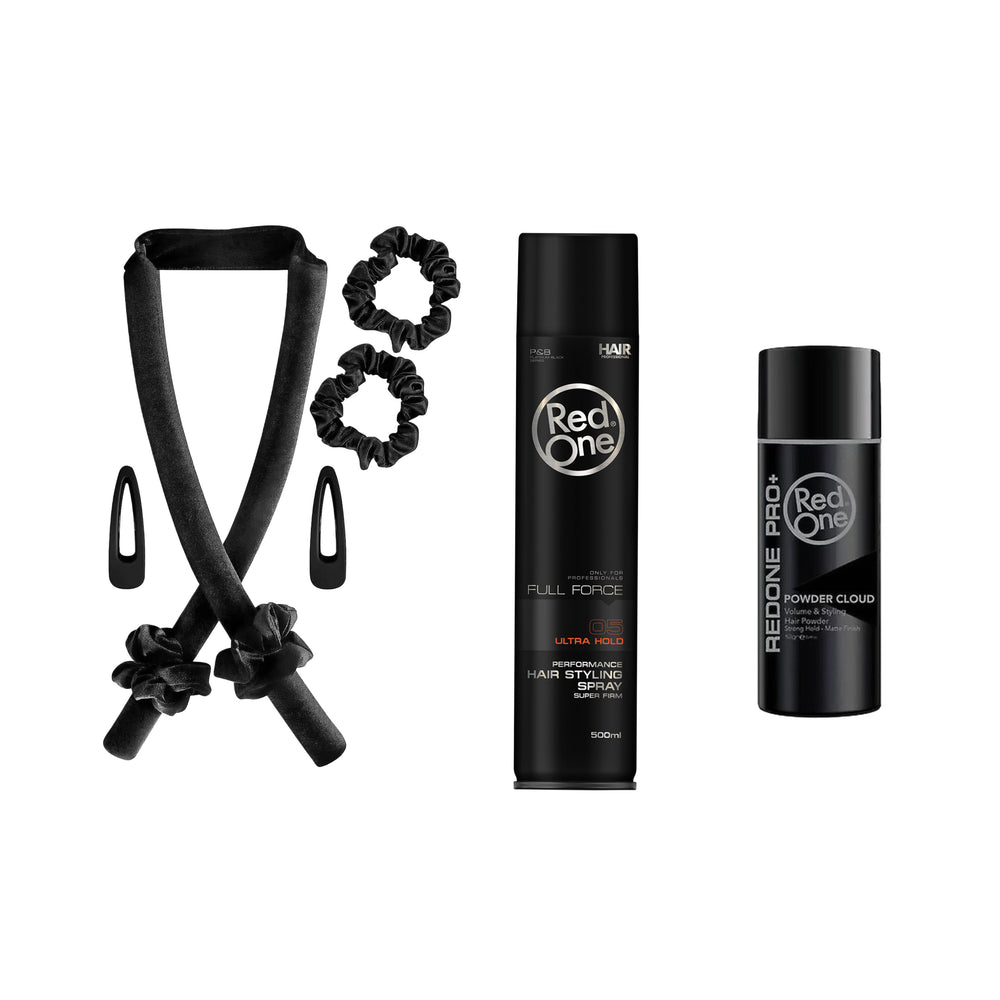 Pachet pentru bucle și volum Redist: cordon par + fixativ RedOne + Pudră pentru Volum Redone - Redist