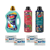 Detergent pentru haine albe și colorate Sir White & Colors 3 Litri + Balsam de rufe SIR Aromatique Concentrat 750 ml × Oriental + Azure + Şerveţele umede pentru multi suprafeţe cu bicarbonat şi oțet Deep Fresh 10 bucăți × 4 pachete