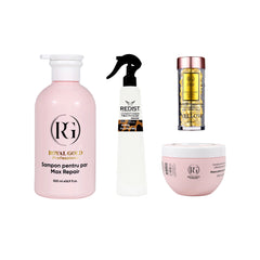 Kit Max Repair Pink reparare + Balsam Bifazic Milk & Honey + Capsule tratament Yellow