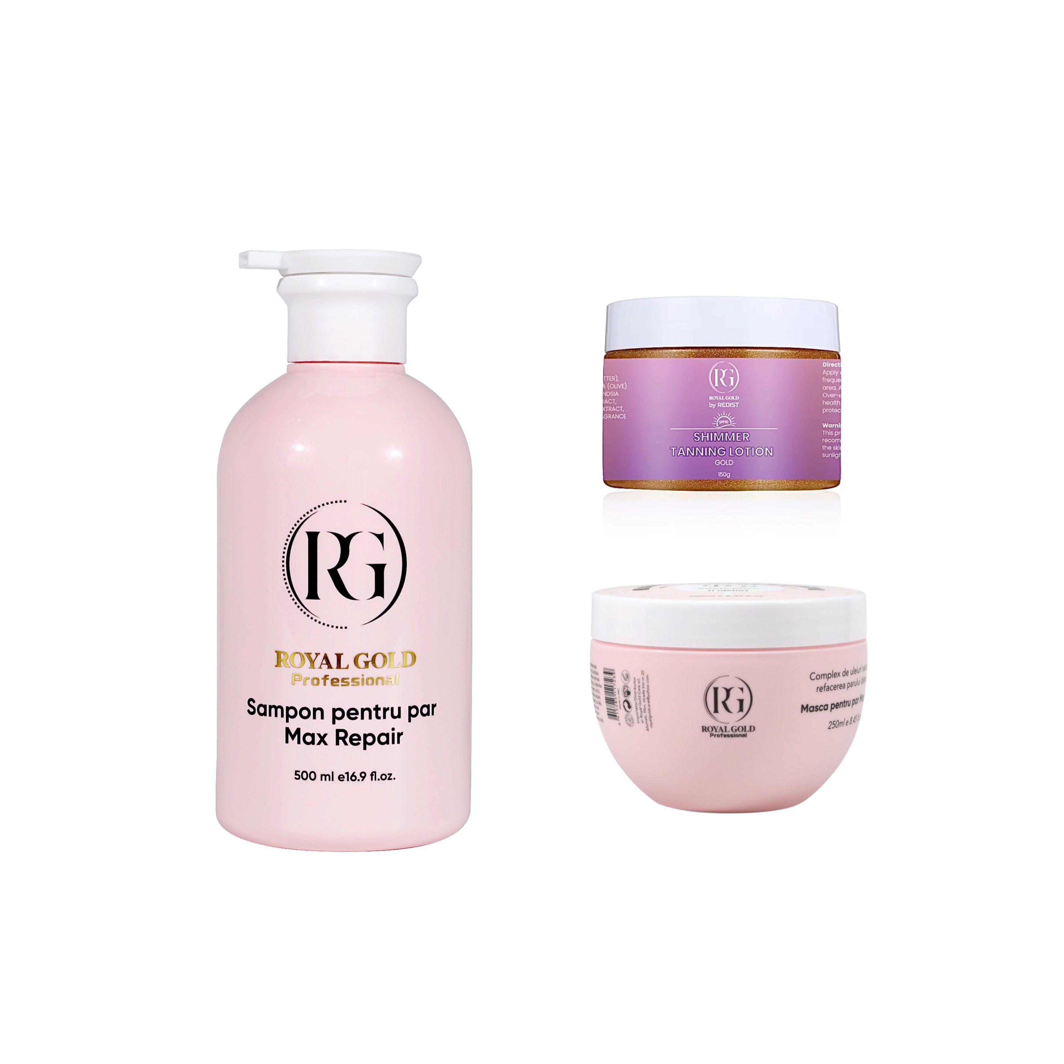 Gama Max Repair Pink + Tanning Lotion SPF 10 Royal Gold by Redist Gold
