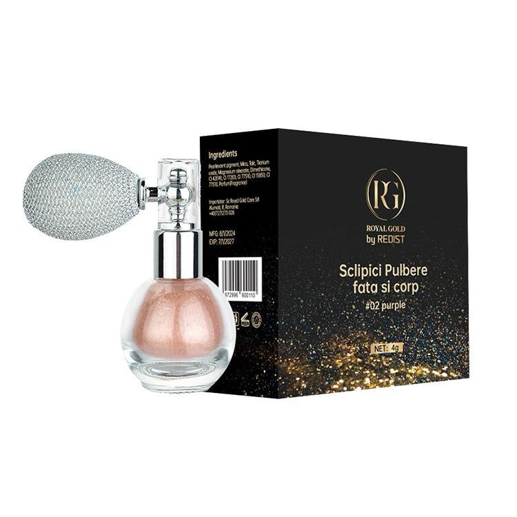 Sclipici pulbere pentru fata si corp Royal Gold by Redist #02 purple 4g - Redist