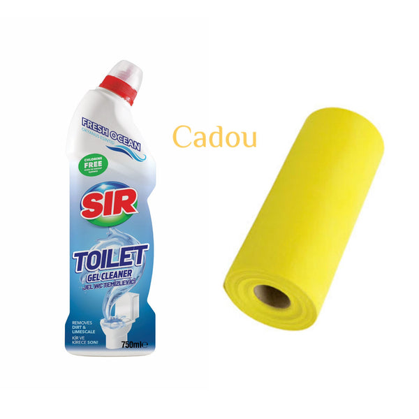 Soluție gel de curățare pentru vasul de toaletă Sir Fresh Ocean 750 ml +Cadou: lavete la rola din microfibră - Redist