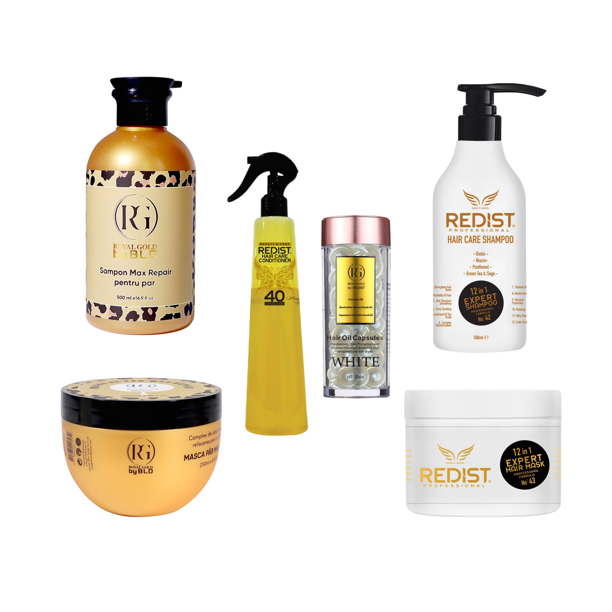 Pachet BLD Max Repair + Gama Redist 12 in 1 Expert + Balsam Bifazic + Capsule White