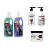 Sampon Impotriva Caderii Parului Redist 500 ml +Șampon Usturoi Redist 500 + Masca usturoi + Detergent pentru haine albe și colorate Sir White & Colors 1000 ml + Detergent pentru haine negre Sir Black 1000 ml
