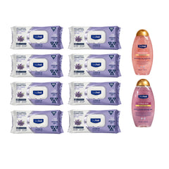 Pachet 8 x Șervețele lavandă Deep Fresh Odor Lock + Cadou 2 x Gel de duș Pink Dream și Citrus Mist