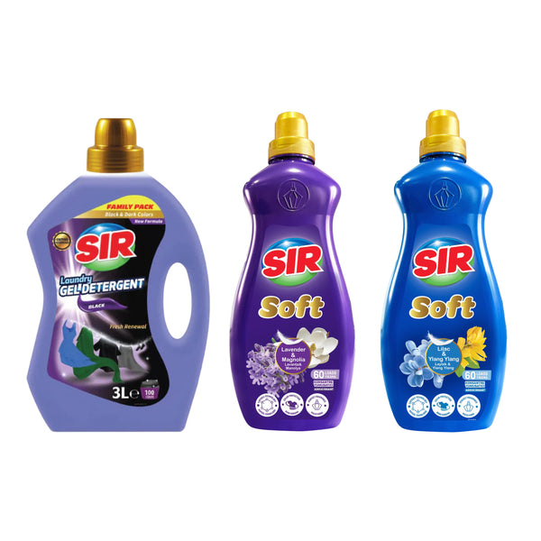 Kit rufe: Detergent Sir Rufe Negre + Balsam Rufe Sir Lavandă și Magnolie + Liliac și Ylang Ylang